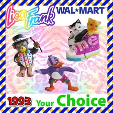 Wal-Mart 1993 LISA FRANK Rainbow HOLLYWOOD BEAR KITTY PVC Figure YOUR Toy CHOICE