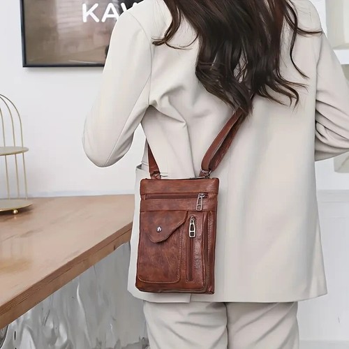Echt Brasilianisches Leder Schultertasche Handtasche Umhängetasche Organizer Handytaschen - Bild 3 von 11