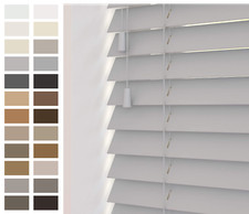 Image of NewEdgeBlinds Real Wood String Venetian Blinds Smooth Slats 50mm Made To Measure