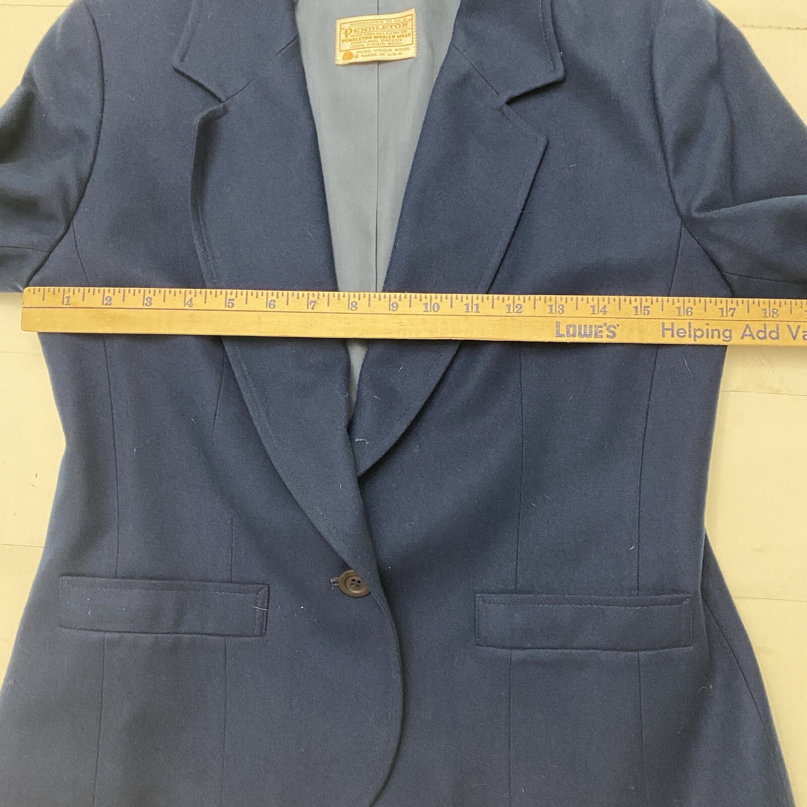 Vtg Pendleton Virgin Wool Blazer Jacket Blue Wome… - image 9
