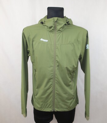 BERGANS OF NORWAY MENS THIN MICROLIGHT PACKABLE HOODED STRETCH JACKET size S
