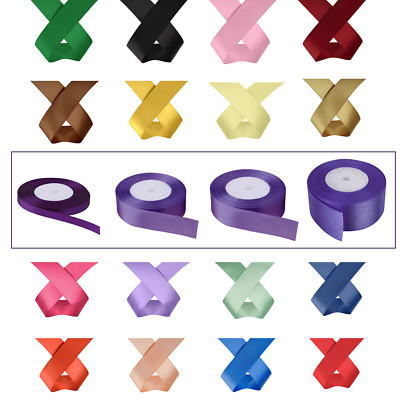 25 Metres Satin Ribbon Double Sided Rell Roll 10, 40, 50mm Gifts ...