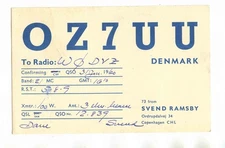 QSL Card OZ7UU Copenhagen Denmark 1960