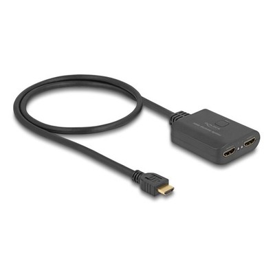Delock HDMI Splitter 1 x HDMI in zu 2 x HDMI out 4K 60 Hz - mit Downscaler