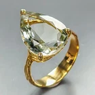 Handmade Natural Green Amethyst Ring 925 Sterling Silver Size 7.75 /R466302