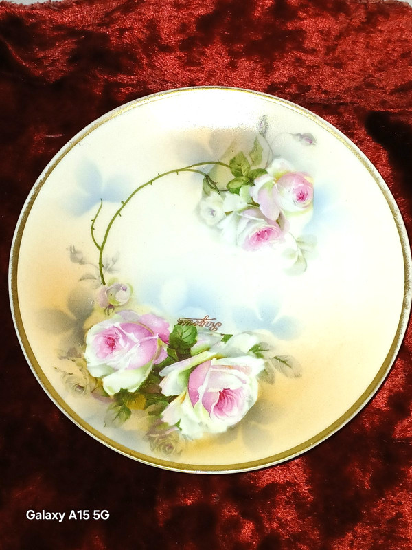 Antique Hand Painted PSAG  Bavarian  6" Dish