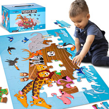 Floor Puzzles for Kids, Jumbo Animal Puzzle, Educational Learning Toys for Famil
