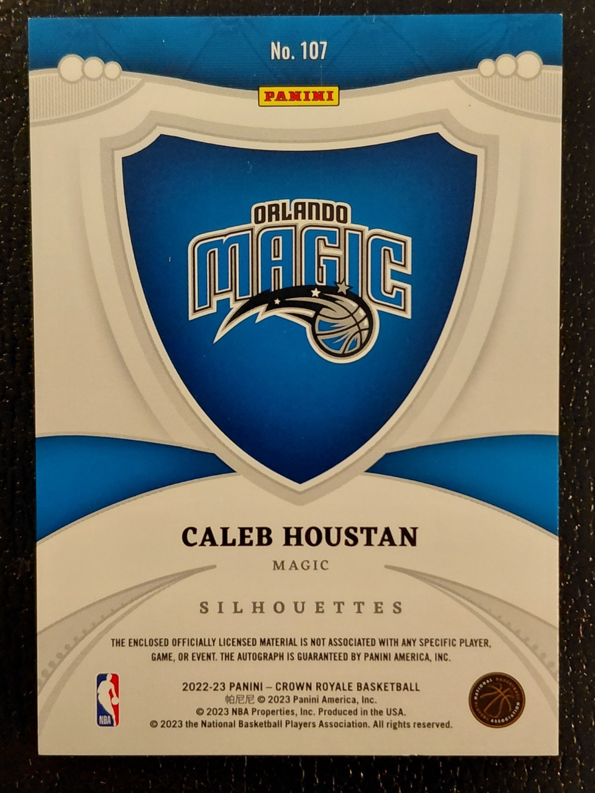 2022-23 Crown Royale Silhouettes Caleb Houstan RC #107 Rookie Patch Auto /199 view 2