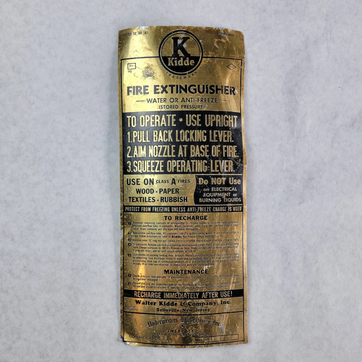 Vintage Kidde Fire Extinguisher for sale | eBay