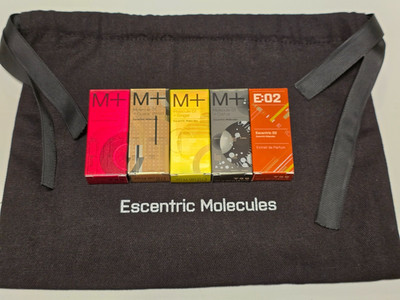 Escentric Molecules Set Extrait 02,Guaiac,Ginger,Champaca,Cistus 5× 2 ml + Etui