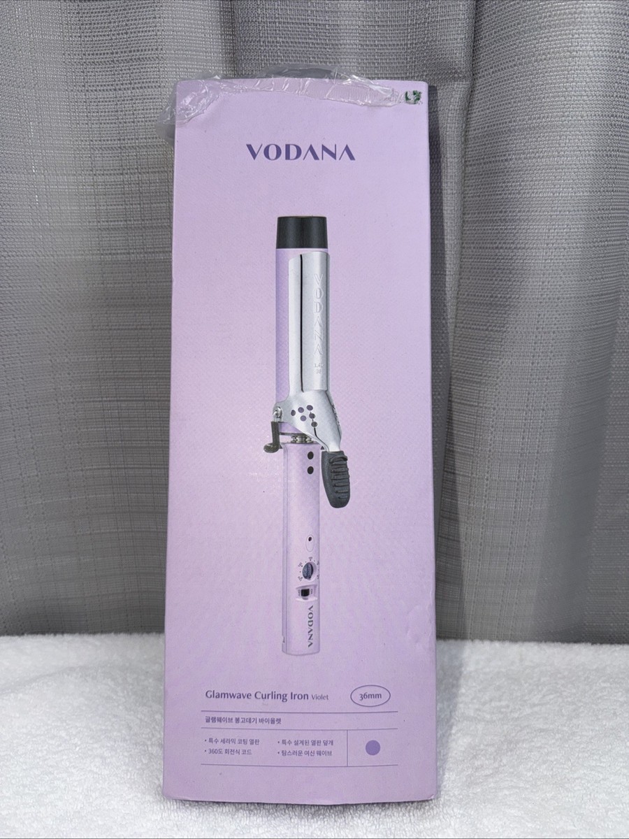 VODANA GLAM WAVE Curling Iron [36mm, Violet] New In Box Long Wave