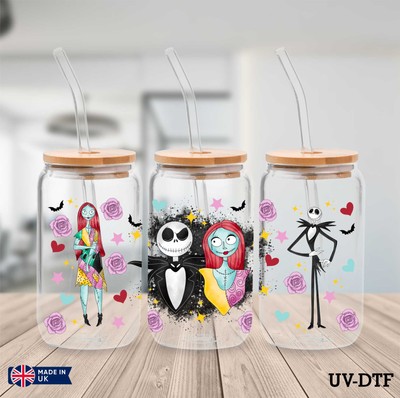 Nightmare Before Christmas UV DTF Aufkleber - 16oz Libbey Dose Glasfolie yd426
