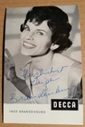 INGE BRANDENBURG - AUTOGRAPH CARD with ORIGINAL AUTOGRAPH - approx. 14 x 9 cm