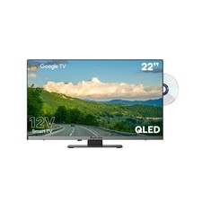 Sylvox 22'' RV TV QLED DC 12V Smart Google TV for caravans with DVD-Combo