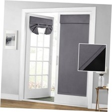100 Blackout French Door Curtains, 34"W x 68"L Pack of 1 Medium Grey