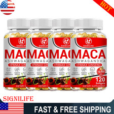 Organic Maca Root Capsules 14000mg, Peruvian Maca Extract for Men Women 120cap