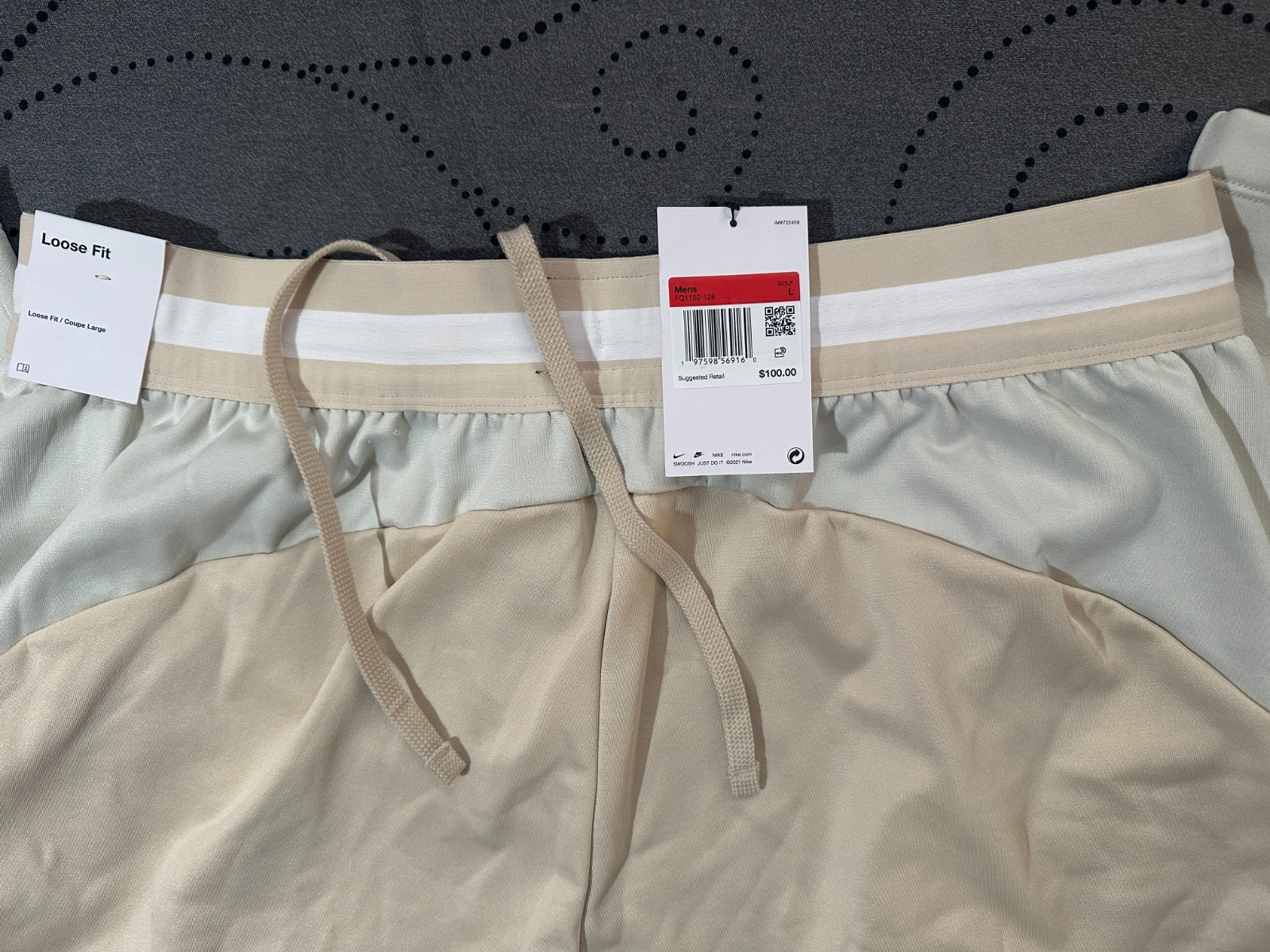 NIKE GOLF CLUB NGC FLEECE LOOSE FIT #126 BEIGE'S PANTS JOGGERS SIZE L MEN $100 image 5