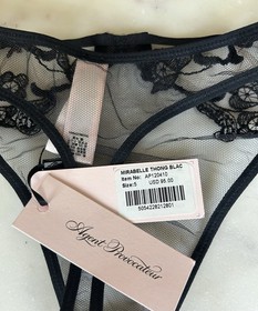 Agent Provocateur Mirabelle Black Lace Thong (size 5) NWT