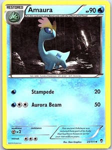 Amaura - 25/111 Non Holo - Furious Fists - Pokemon Card - LP