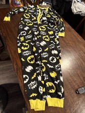 Batman One-Piece Sleepwear Unisex Large 12/14 Adult Pajama Zip Up DC Comics