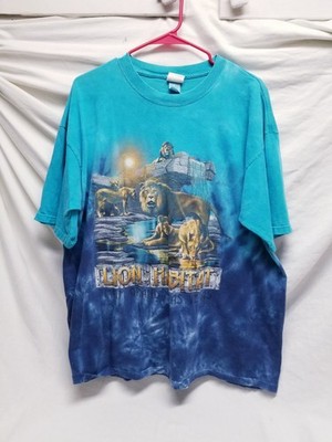 Vintage MGM Grand Lion Habitat T Shirt Size Large Tye Dye