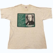 Vintage 1993 John Stuart Mill Quote T-Shirt XL Gray Fruit of the Loom USA Made