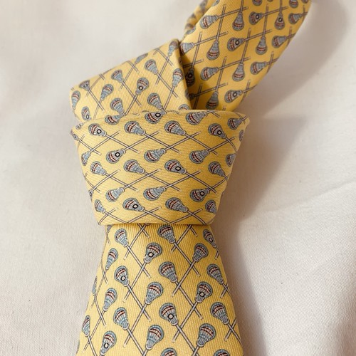 Neck Tie Vineyard Vines Boys Lacrosse Tie Yellow 50.5 x 2.75 - Picture 6 of 9