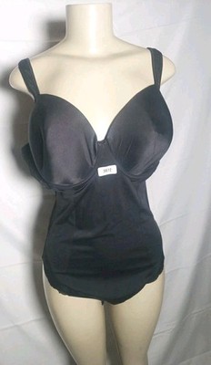 Avenue Body Underwire Shapewear Bodysuit Black Seamless Shaping Cami Size 44C