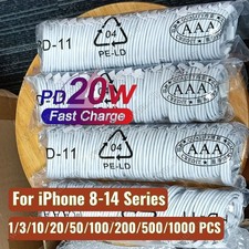 Fast Charger PD Cable For iPhone 14 13 12 11 Pro XS XR 20W USB C Type-C Cord Lot
