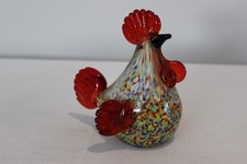 Vintage Murano Style Multi-Colored Art Glass Rooster