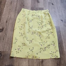 Rena Rowan Essentials 100 Silk Floral Embroidered Pencil Skirt 10 Cottagecore