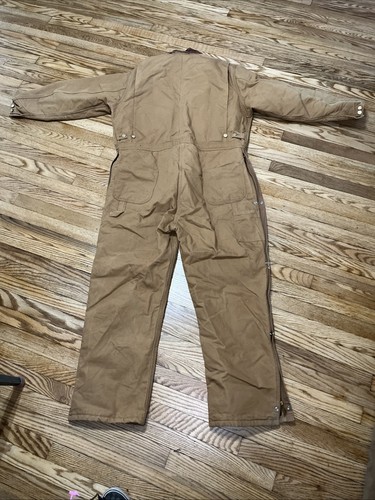 Carhartt Coveralls Canvas Duck Arctic Quilt Lined Insulated Workwear USA 48R - Picture 8 of 11