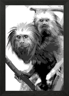 Goldener Löwe Tamarin V13 Gerahmtes Wandbild Poster Leinwanddruck Bild