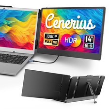 Cenerius 14" Laptop Screen Extender, FHD 1080P IPS Portable Monitor for Lapto...