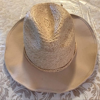 John Callahan Straw Hat  Permanent Vacation  Adj Wire Edges Brim Drawstring OSFA
