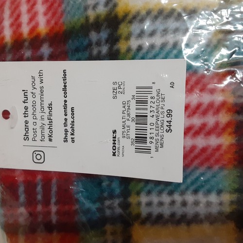 Jammies For Your Families Men’s Small 2 Piece Plaid PJ Set, New With Tags - 第 2/2 張圖片