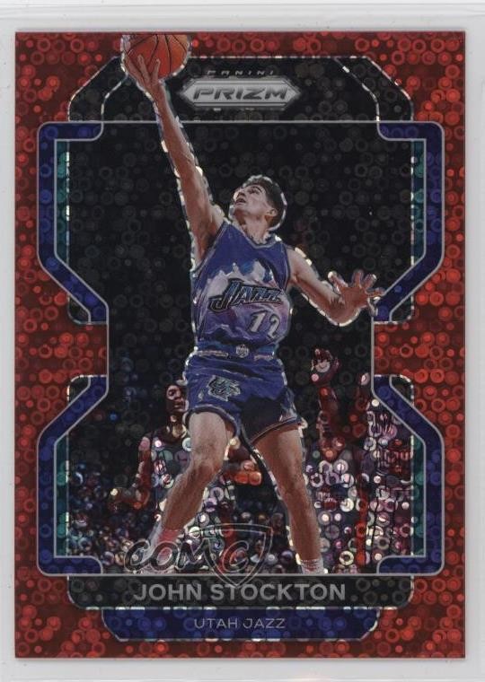 2021-22 Panini Prizm Fast Break Red Prizm 88/100 John Stockton #267 HOF 1pe9