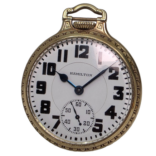 1913 Hamilton 992 Model 2 16s 21j 14k Gold Filled Railroad Pocket Watch