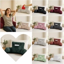 Cuddles Teddy Fleece Reading Pillow Cushion with Arms Lumbar Bed Chair Rest
