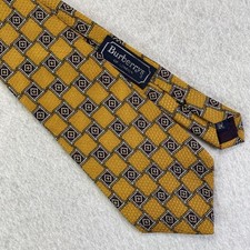 Burberry Tie Mens Silk Geometric Pattern Hand Sewn Made in USA Vintage 90s