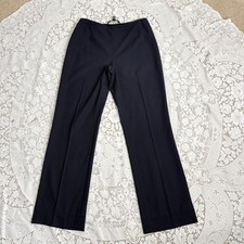 Ralph Lauren Women Navy Blue Wool Blend Straight Leg Dress Pants Size 10