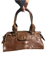 Vintage Brown Leather Satchel Handbag