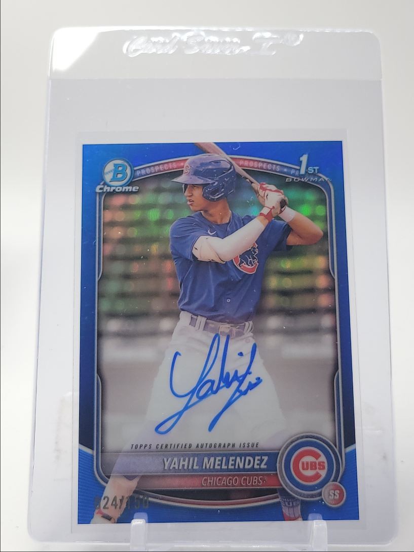 YAHIL MELENDEZ 2025 BOWMAN CHROME 1ST AUTOGRAPH TRUE BLUE AUTO /150 Q5876