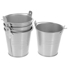  4 Pcs Tin Buckets with Handles Small for Party Favors Metal Plants