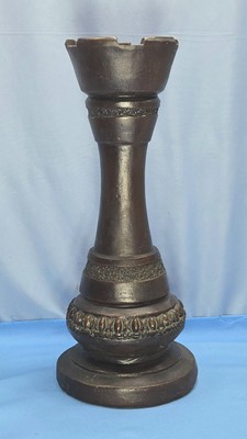 Large Castle Rook Chess Piece Oversized Statue 16.5'' Yard Art Home Decor Game