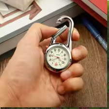 Carabiner Watch Clip On Pocket Watch Fob Quartz Luminous Backpack Keychain