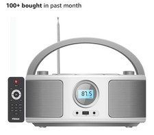 Portable Radio CD Player Boombox with Bluetooth,FM Radio,MP3/CD-R/CD-RW/WMA