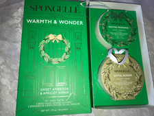 2 SPONGELLE Warmth Wonder HOLIDAY ORNAMENT Infused BATH SPONGES Apricot AMBROSIA