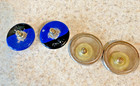 LOT OF 2 PAIR OF VINTAGE BLUE & SILVER TONE AND BLUE & BLACK PIERCED EARRINGS — photo 2