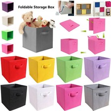 6PCS Foldable Canvas Square Storage Collapsible Folding Box Fabric Cubes Toys
